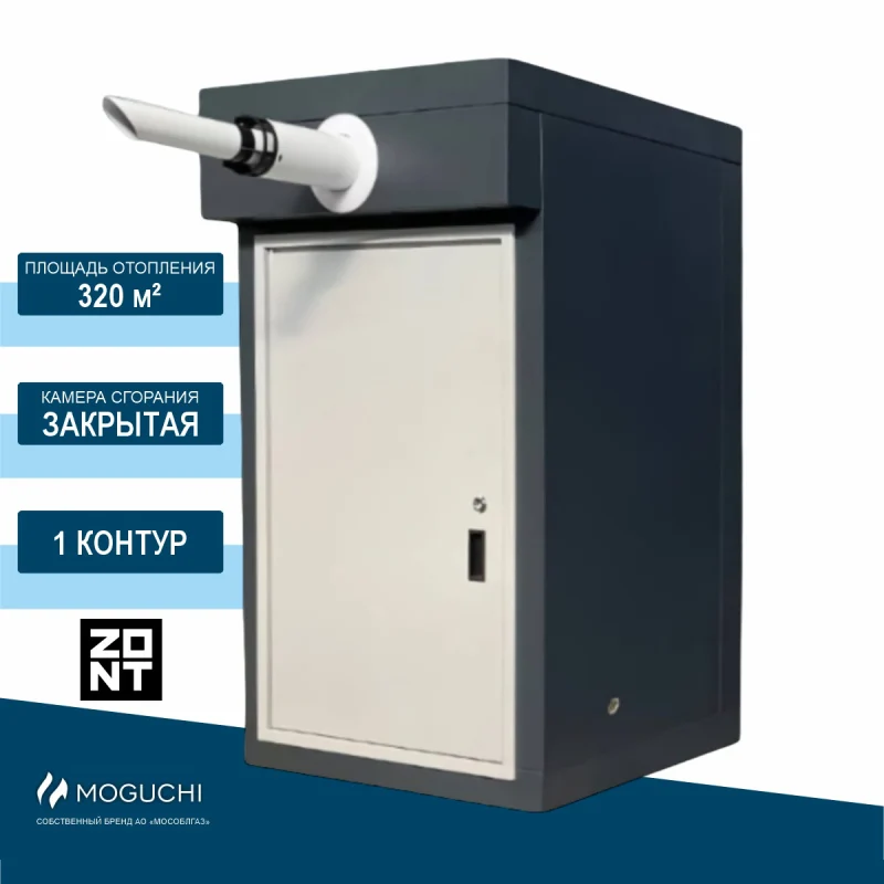 КНР МОГ 32 HF Темно-серый - 1 контур (Moguchi GBN 32 HF, ZONT, электрообогрев, счетчик Техномер Смарт G4)