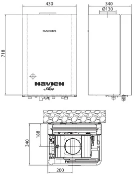 Газовый настенный котел Navien ATMO-16AN (NGB 150)  (Двухконтурный) - 16 кВт