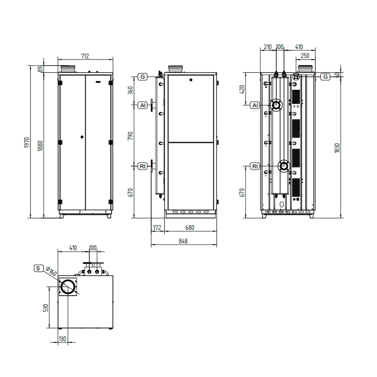 Газовый котел 240 кВт напольный R1KG-А-240 Radiant