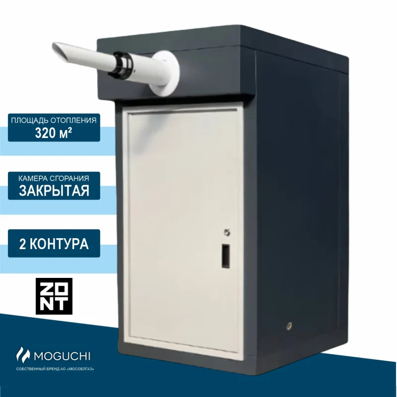 КНР МОГ 32 GBN Темно-серый - 2 контура (Moguchi GBN 32, ZONT, электрообогрев, счетчик Техномер Смарт G4)
