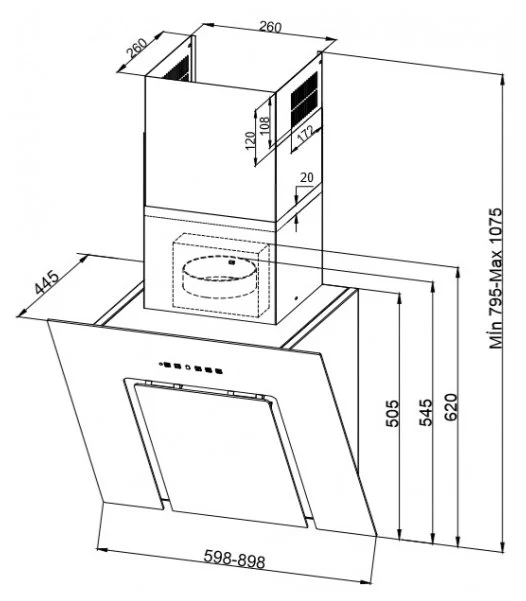 Вытяжка Cervus LUMEX WW 60 RS (Черная)