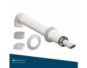 Комплект коаксиального дымохода MOGUCHI 60x100(Ал) -110 см антиобледенительный с хомутом 					